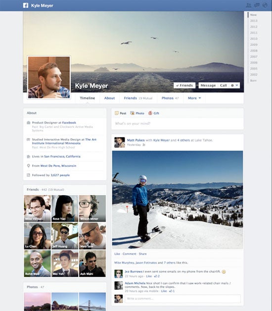 Facebook's redesigned Timeline