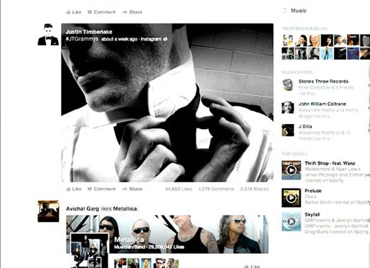 Discover the most popular songs your friends are listening to and other suggestions for musicians to follow.
