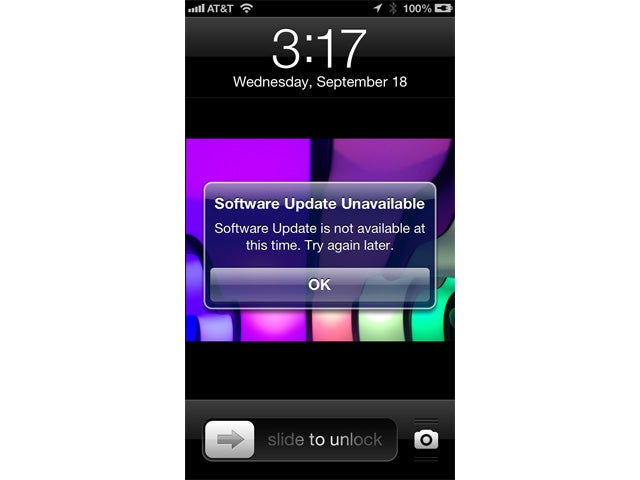 iOS 7 software unavailable