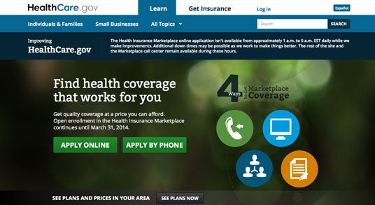 Healthcare.gov Home Page