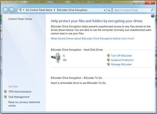 BitLocker Drive Encryption