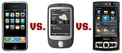 iPhone, HTC, Nokia
