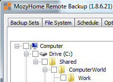 mozyhome select types of files to backup