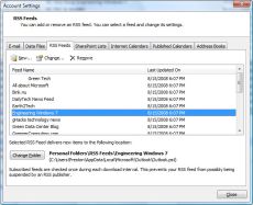 rss feeds in outlook 365