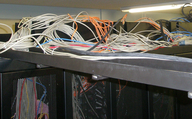 tangled wires data center