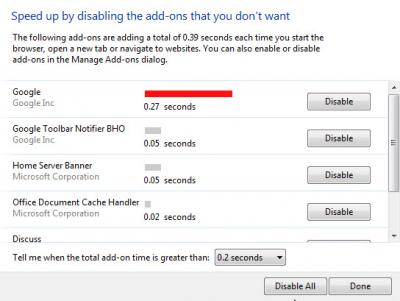 disable add ons internet explorer 9