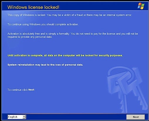 ransomeware warning