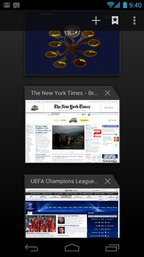 Android Ice Cream Sandwich Browser Tabs