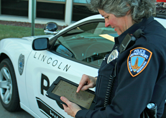 officer with iPad