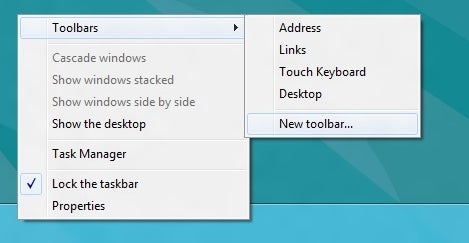 Add a toolbar to Windows 8