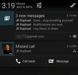 Android 4.1 Jelly Bean Notifications