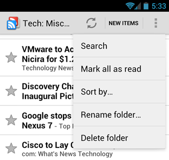 Android 4.0 overflow menu