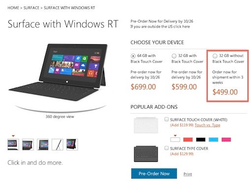 Surface sales supply