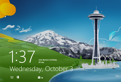 Windows 8 lock screen