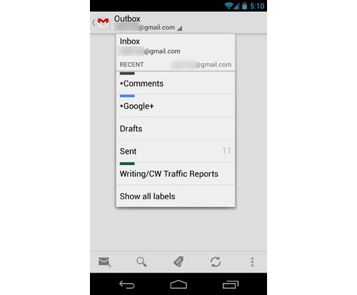 Android 4.2 Gmail Labels