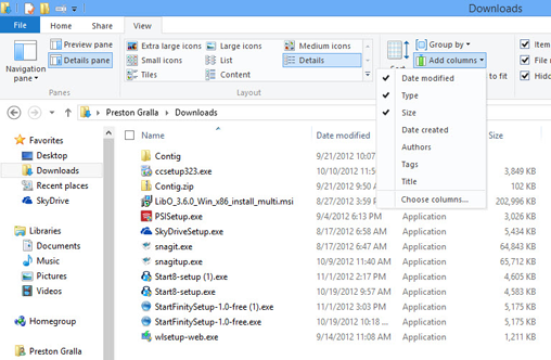 adding columns to File Explorer