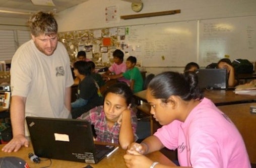 kids with teacher