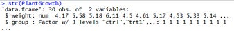 R's str function