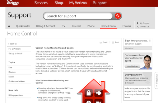 verizon home control