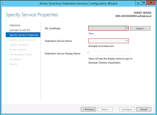 WAP - Specify Service Properties