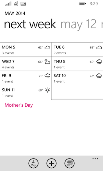 Windows Phone Calendar