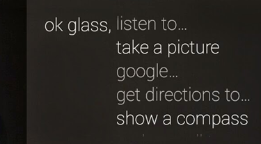 Google Glass voice commands