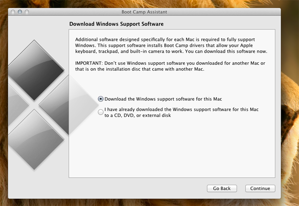 download the windows support software for this mac