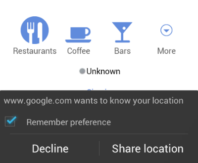 Google wants to know your location, in its browser, in its phone, which you're holding