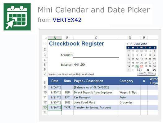 add calendar date picker to excel 2013