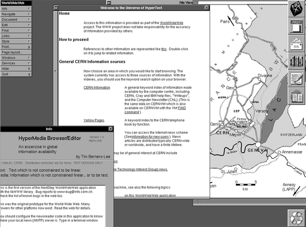 WorldWideWeb browser in 1991