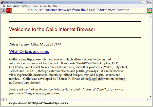 Cello browser in 1994