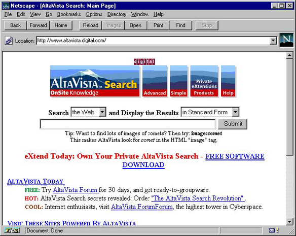 Netscape Navigator browser 1996