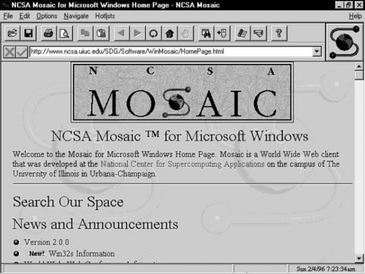 Mosaic browser in 1996