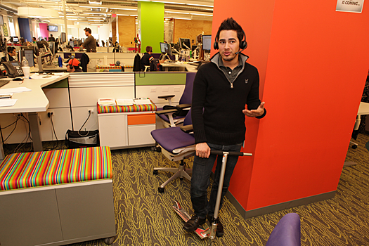 Quicken Loans office with bright colors and scooter