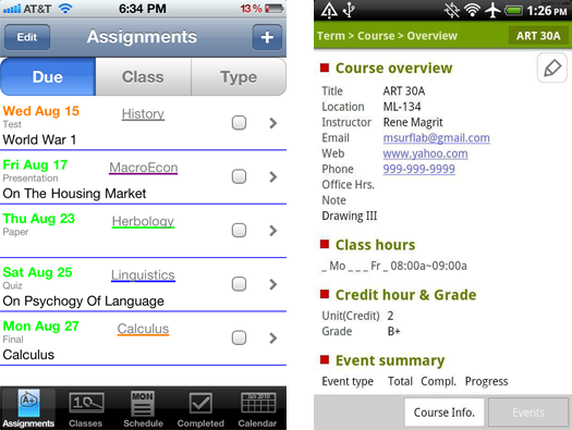 iPlanner and Class Buddy Pro apps