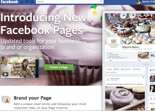 Facebook brand page
