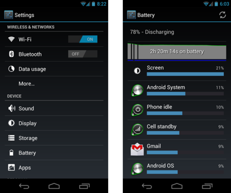 Android 4.0 settings