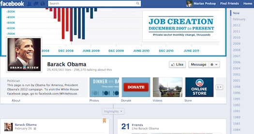 Obama campaign Facebook page 