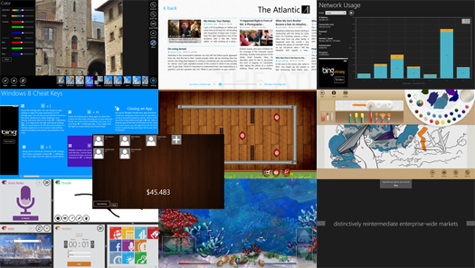 collage of Win 8 apps