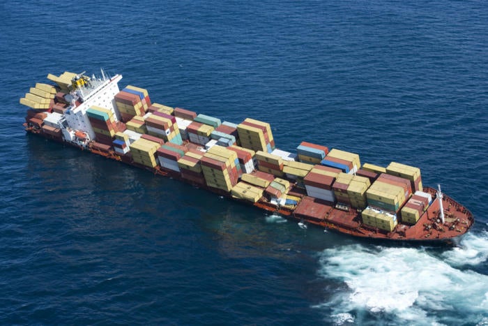 boat ship containers sea ocean
