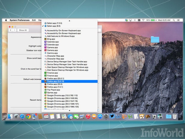 OS X Yosemite: Browser default