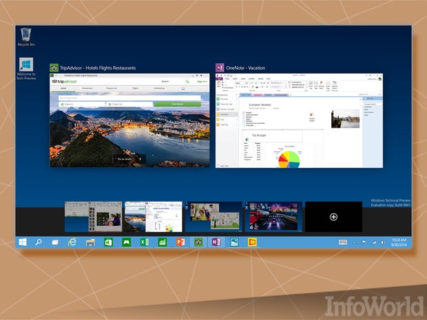 The Windows 10 Desktop gets multiple desktops