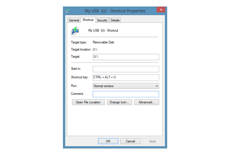 how to open pen drive shortcut