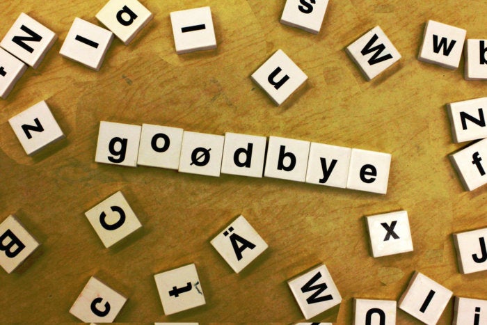 goodbye scrabble letters tiles