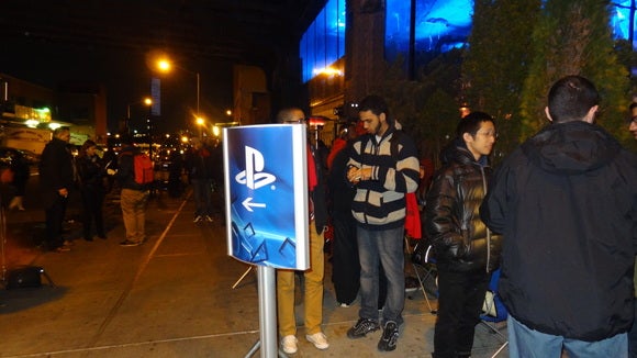 Waiting for PlayStation 4 outside New York's Standard High Line hotel