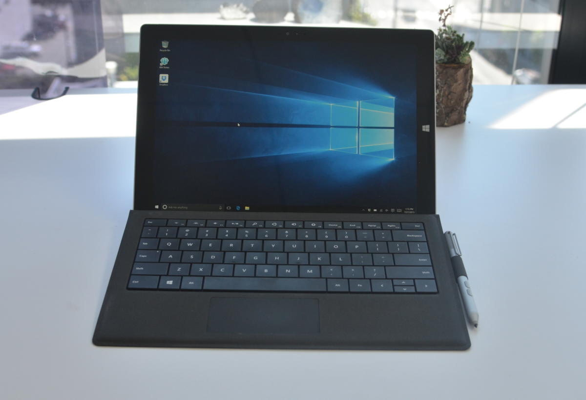 A Surface Pro 3 running Windows 10