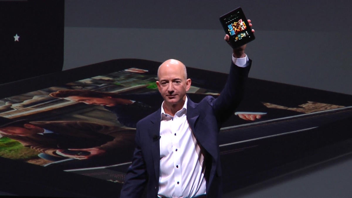 Jeff Bezos with the Kindle Fire