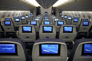 United Airlines airplane cabin
